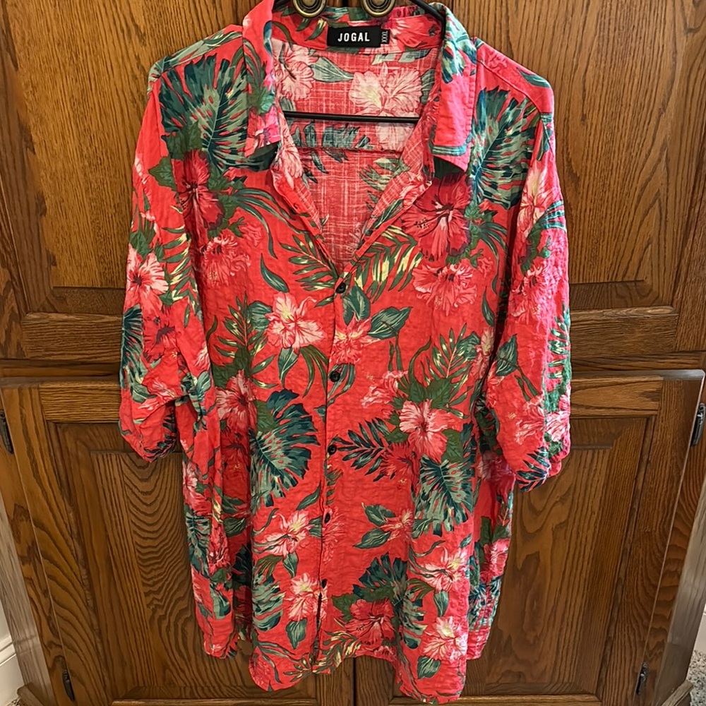 Men's Red Floral Shirt